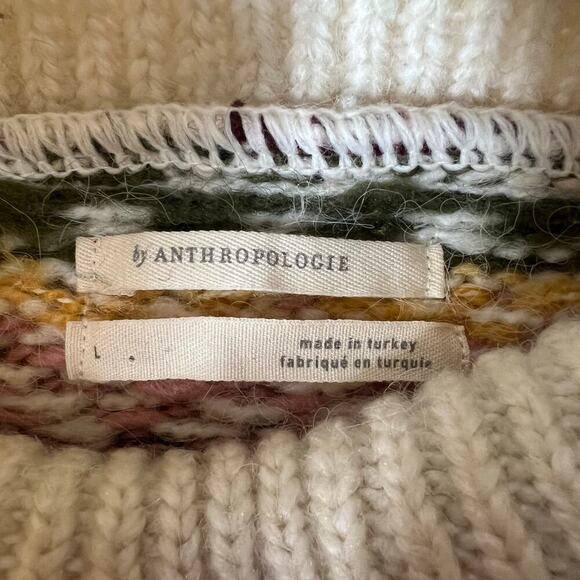 Anthropologie Turtleneck Sweater Vest Sz L Scallop Cottagecore Prairie Twee Boho - Picture 7 of 10